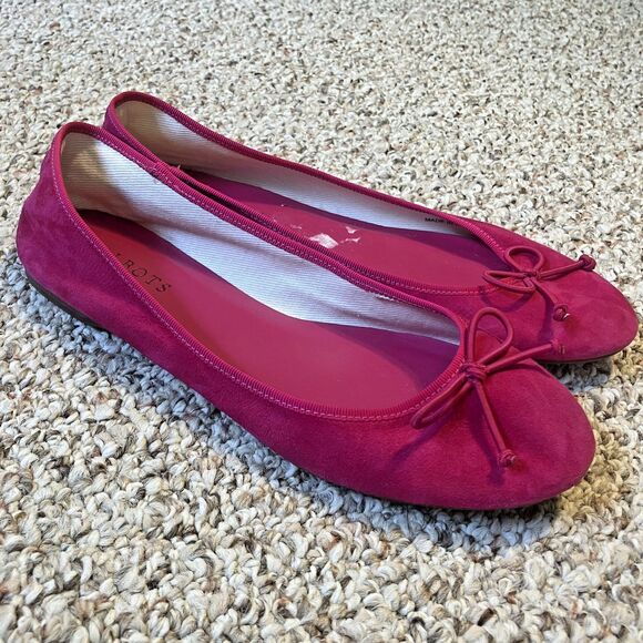 Talbots Womens Ballet Flats Size 7.5 M Barbie Hot Pink Preppy Feminine Bow Girly - Picture 1 of 10